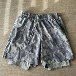 Skora Gray Patterned Men's Shorts With Liner Size L